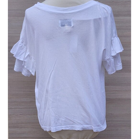 $118 Current Elliott Women's Sugar The Ruffle Roadie Tee Sz 1 (S/M) READ - Picture 9 of 16